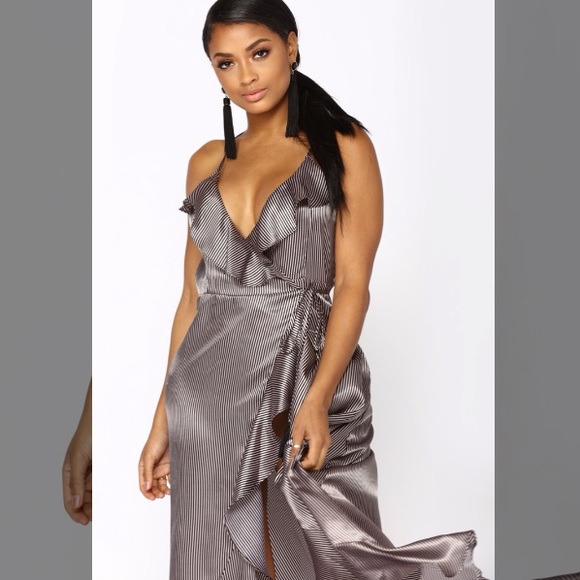 Fashion Nova Dresses & Skirts - Satin Ruffle Dress by Fashion Nova